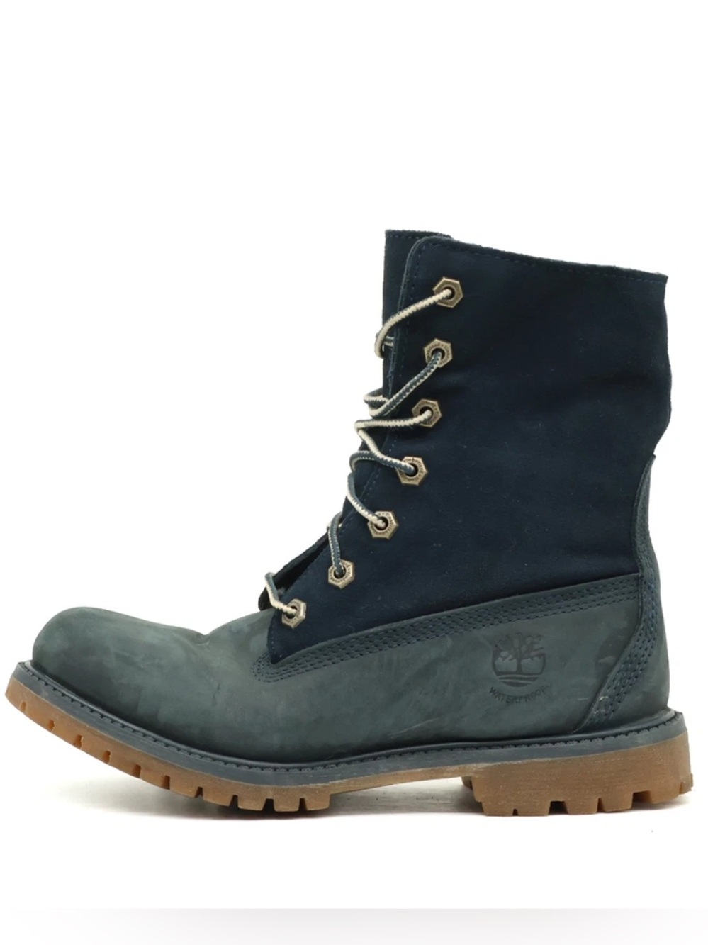 Timberland Authentics Teddy Fleece Women's Navy & Gray Lace-Up Waterproof Boot